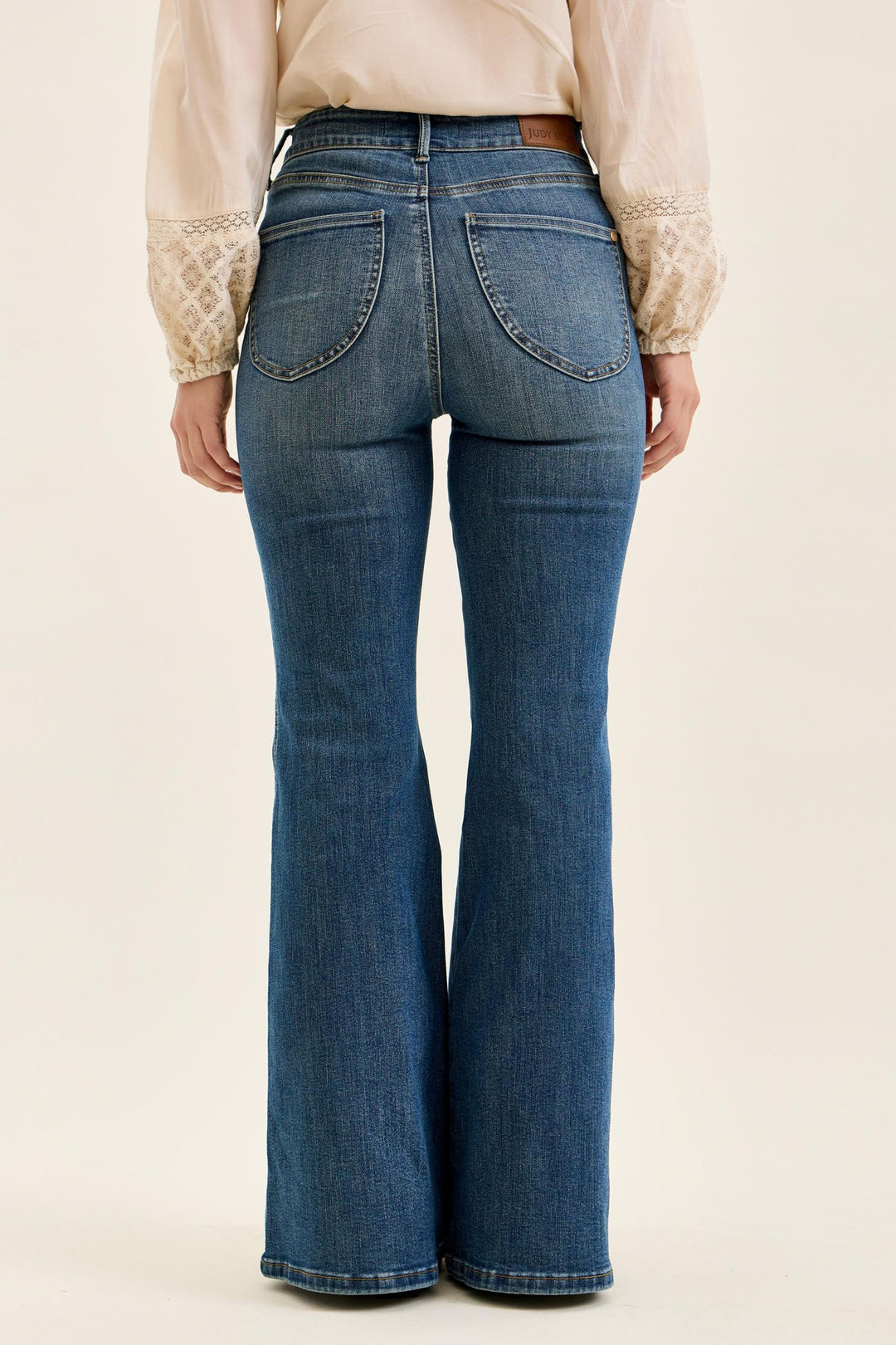 Judy Blue "Jaqueline" Flare Double Button and Shield Pkt. Jean