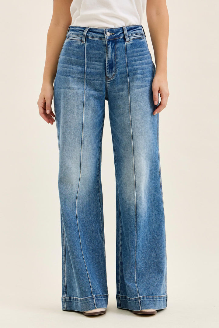 Judy Blue Liza High Waist Classic Fade Palazzo