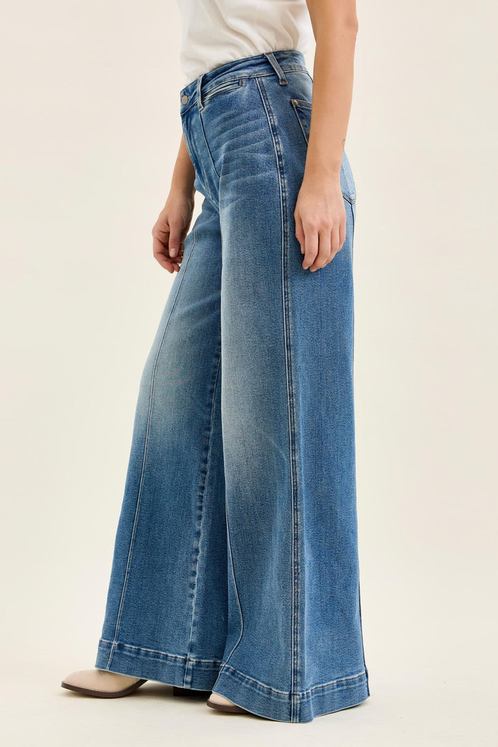 Judy Blue Liza High Waist Classic Fade Palazzo