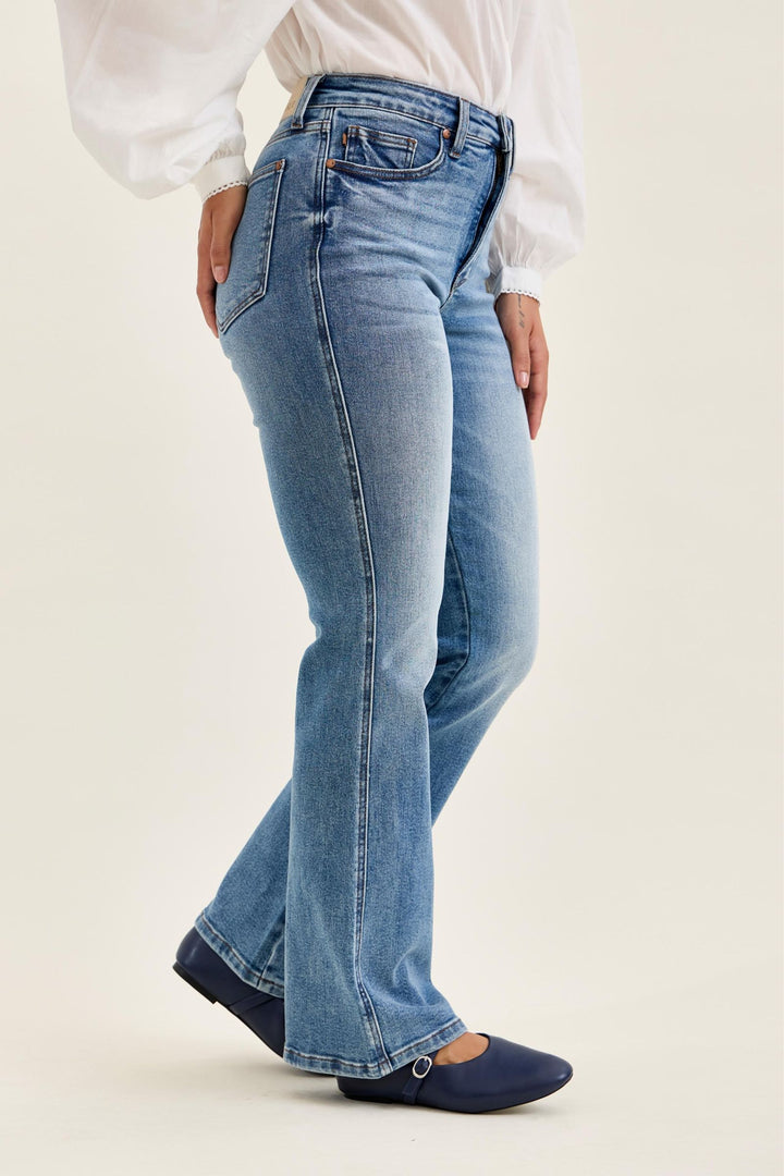 Judy Blue "Daisy" High Rise Tummy Control Short Inseam Bootcut