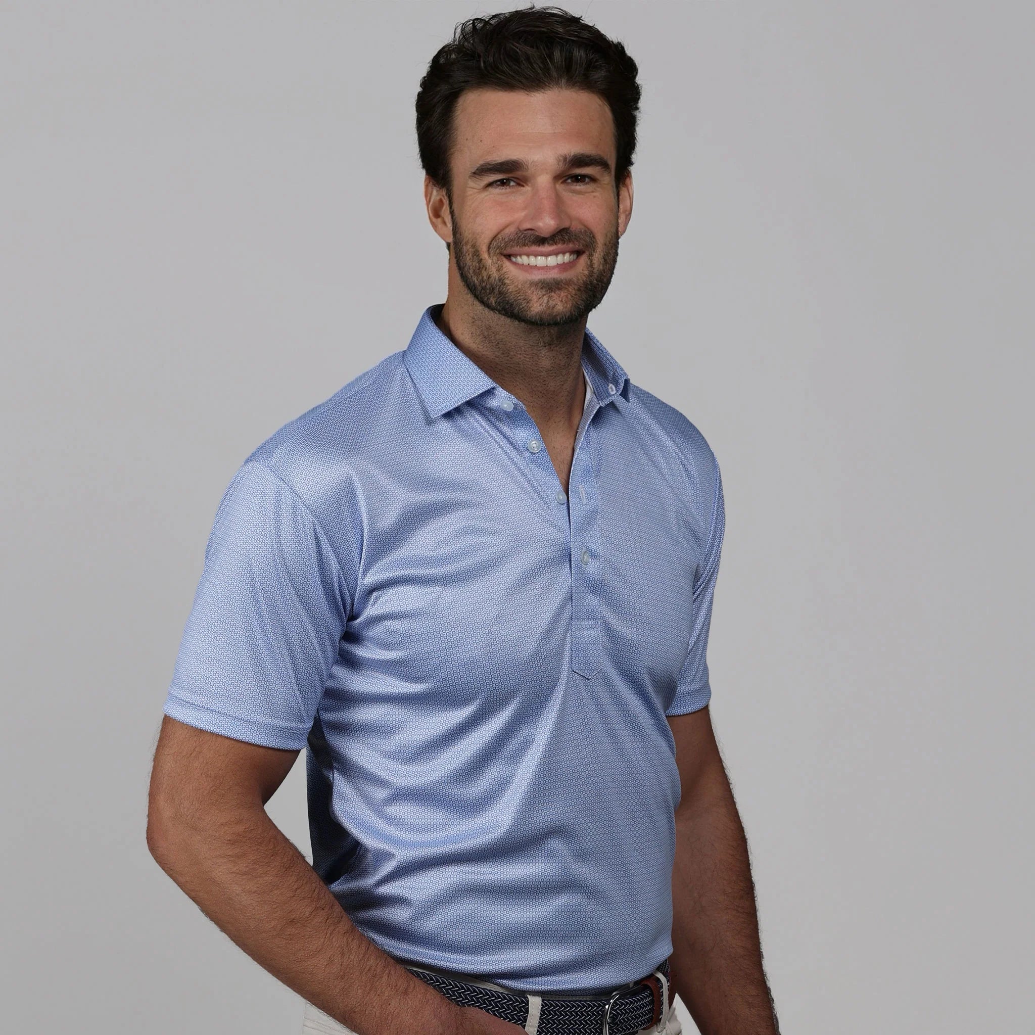 light blue shortsleeve polo