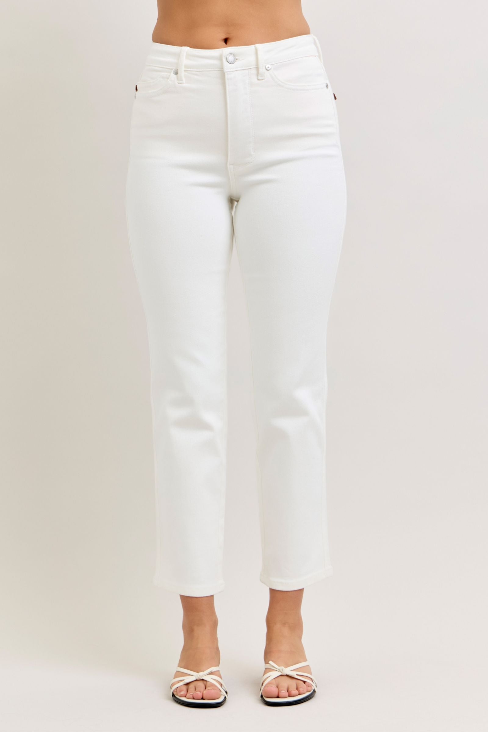 Judy Blue "Eloise" White High Waist Ankle Straight Jean