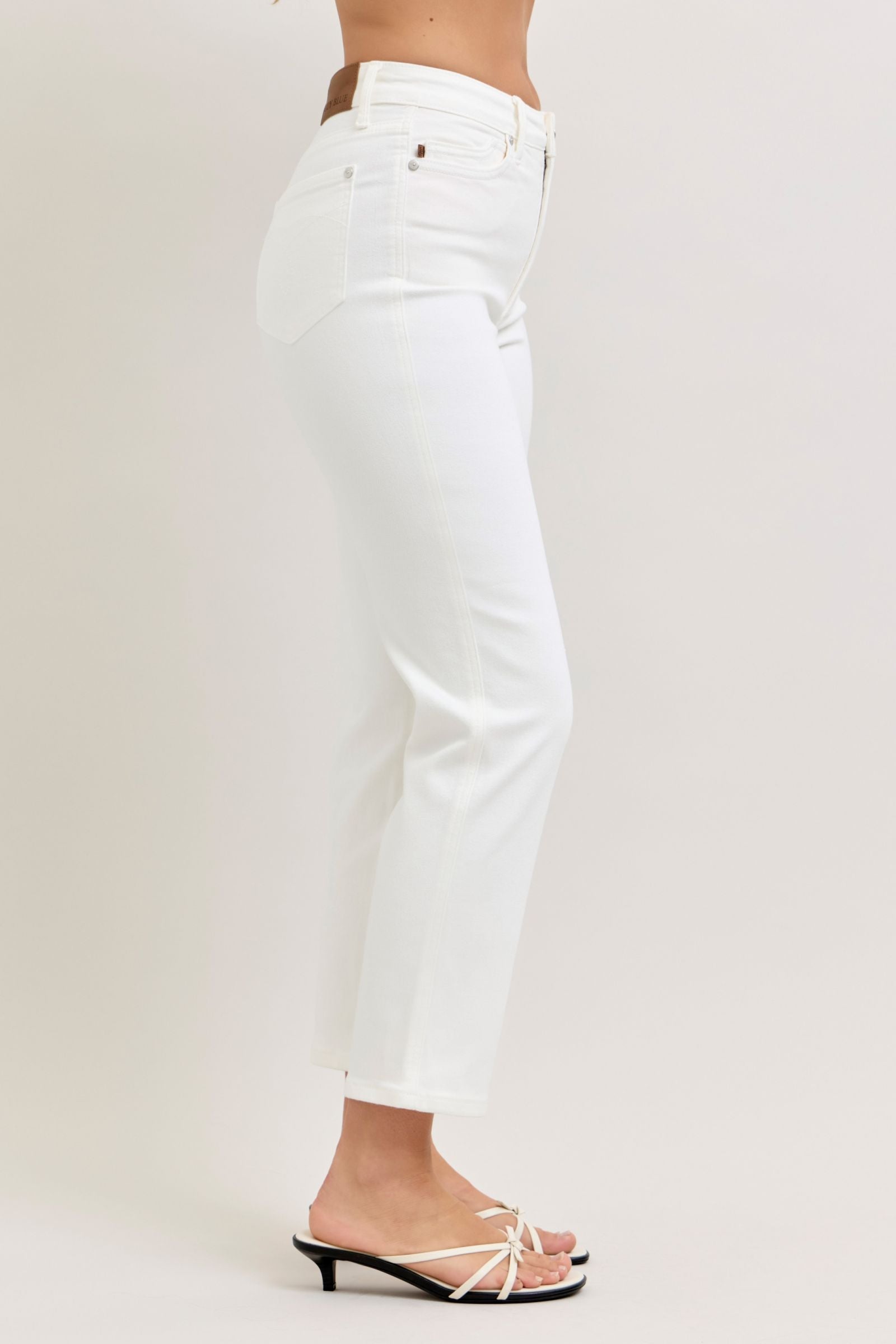 Judy Blue "Eloise" White High Waist Ankle Straight Jean