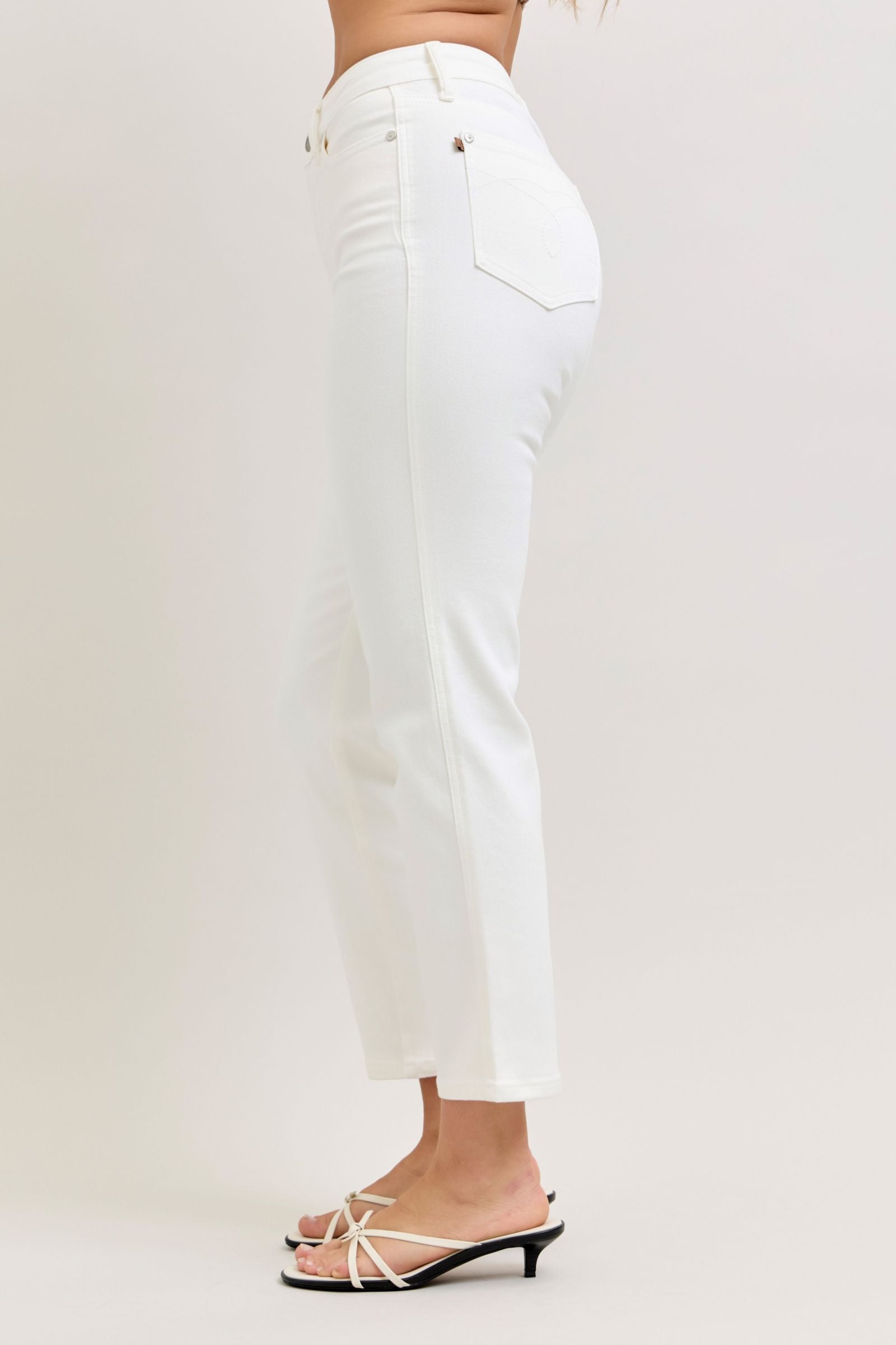 Judy Blue "Eloise" White High Waist Ankle Straight Jean