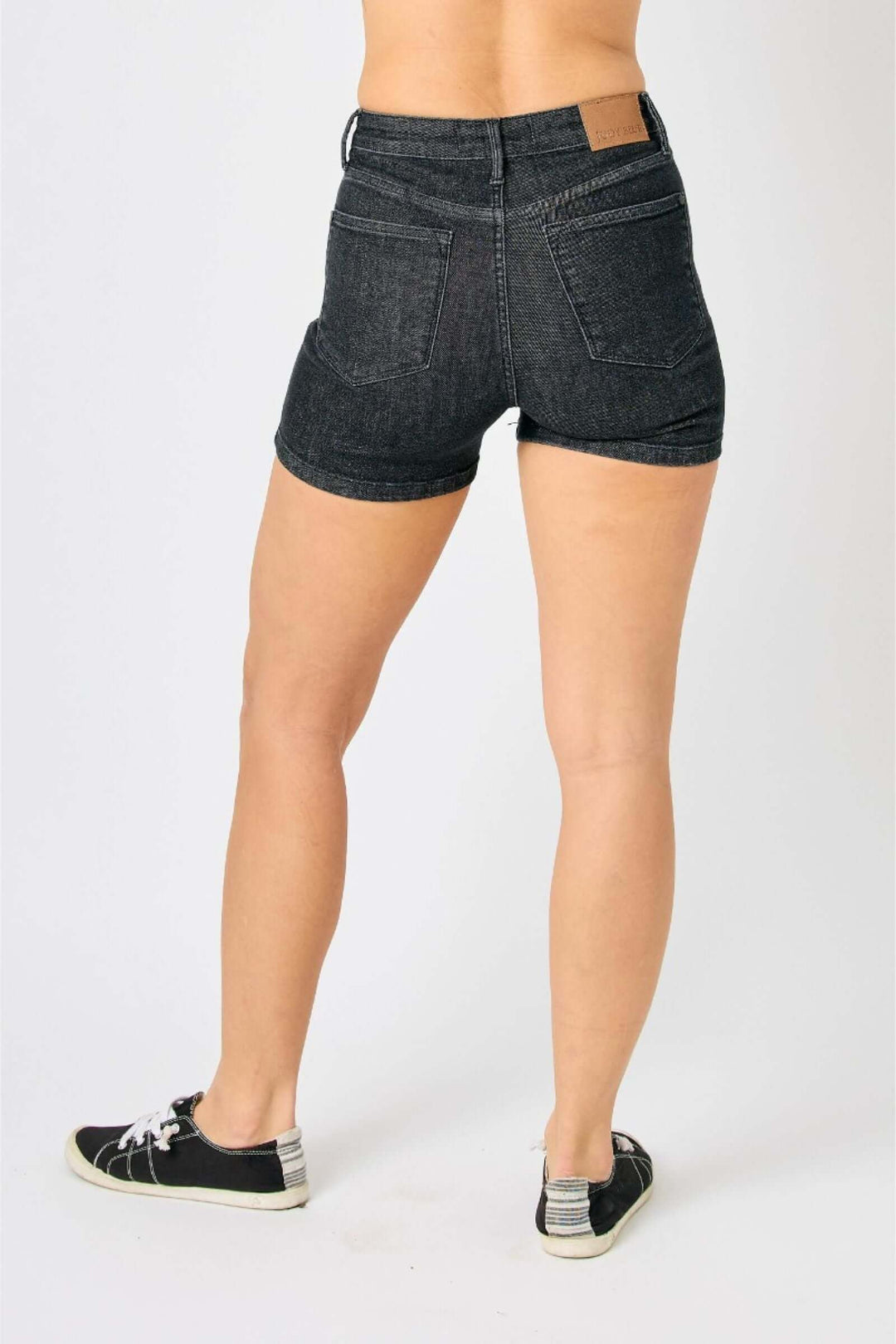 Judy Blue High Waist Tummy Control Washed Black Short