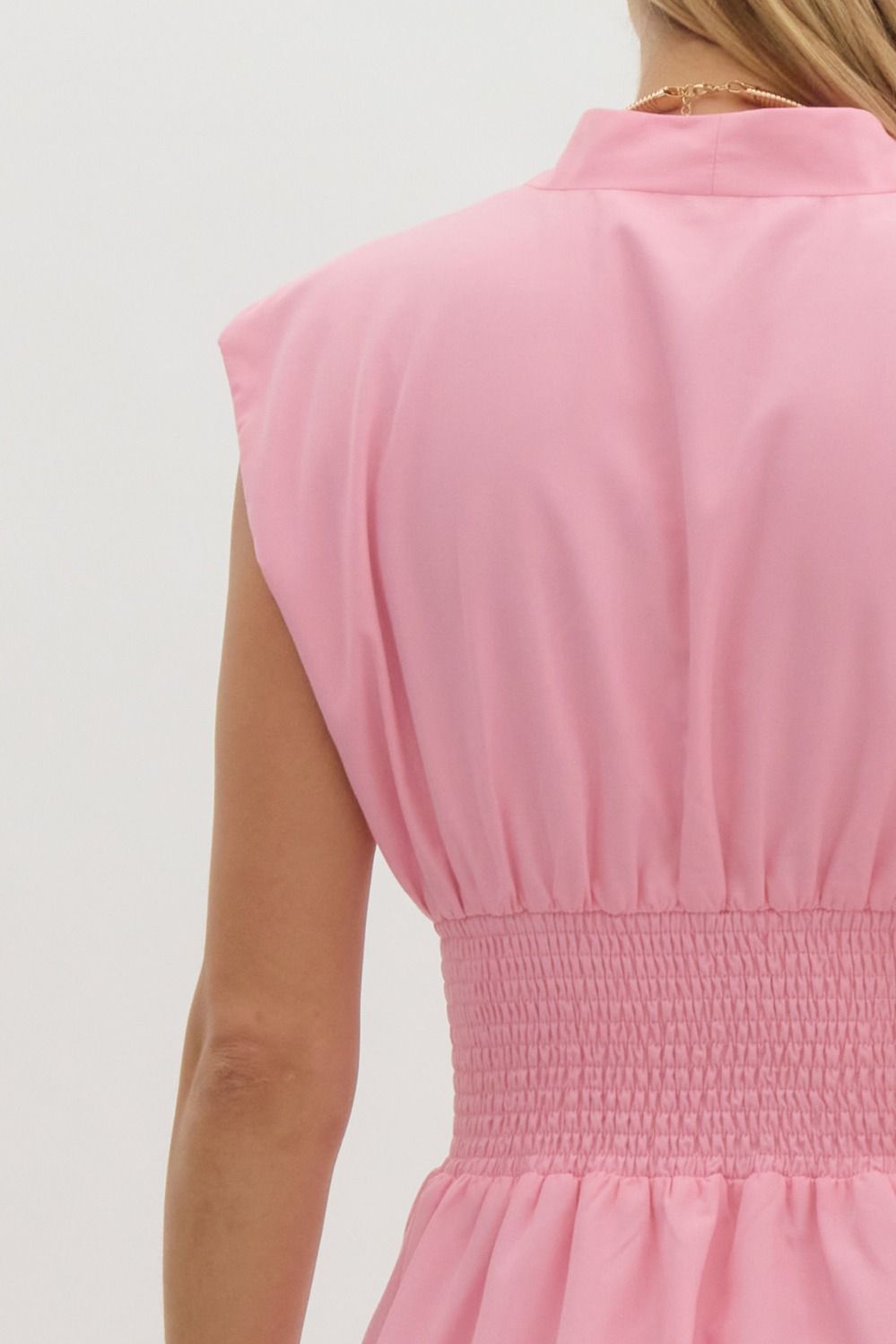 The Ivy Smocked Waist Midi Dress – Pink