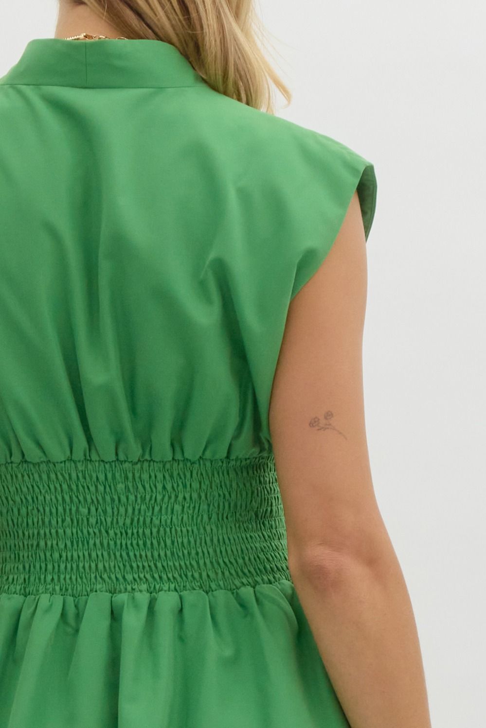 The Ivy Smocked Waist Midi Dress – Green