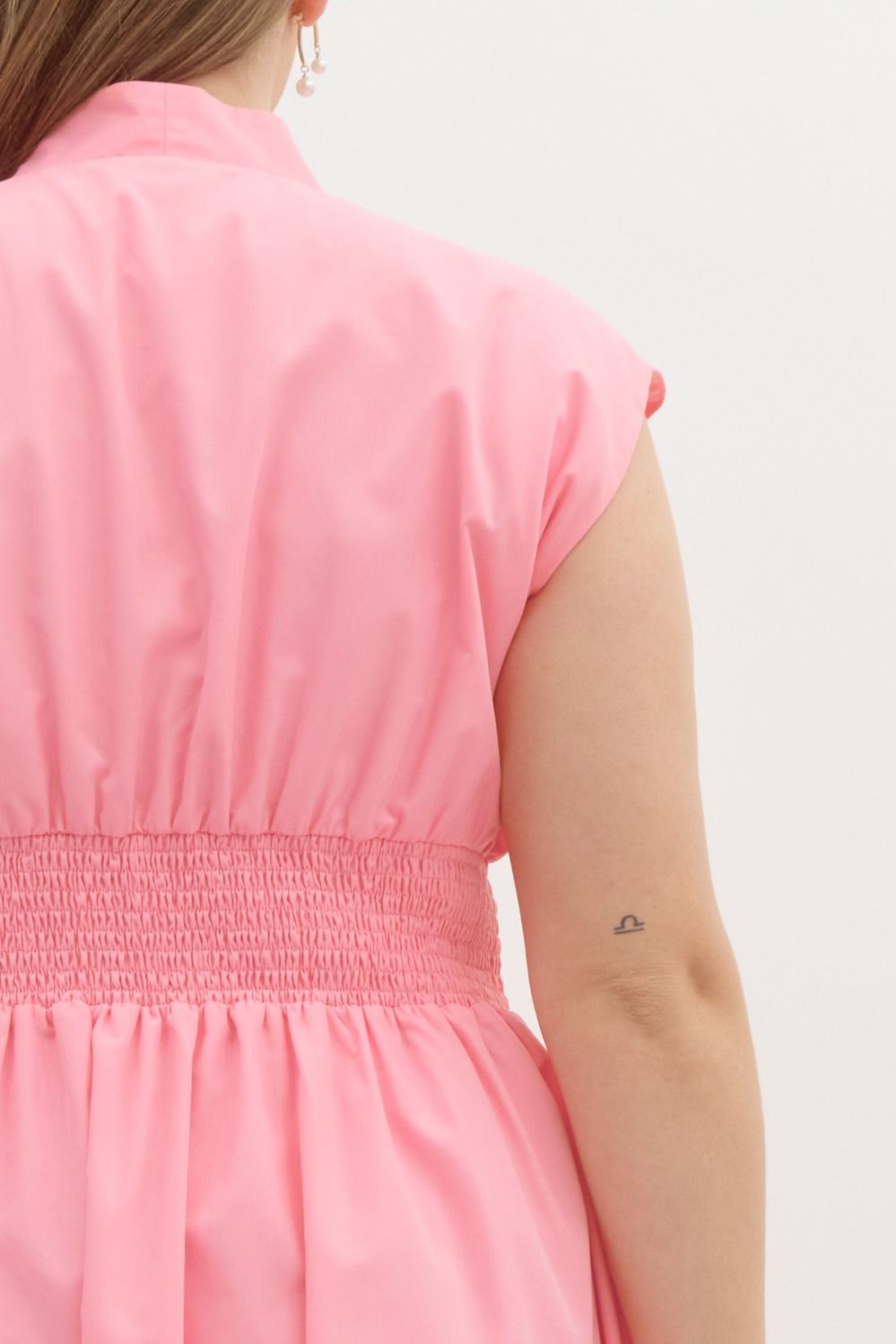 The Ivy Smocked Waist Midi Dress – Pink