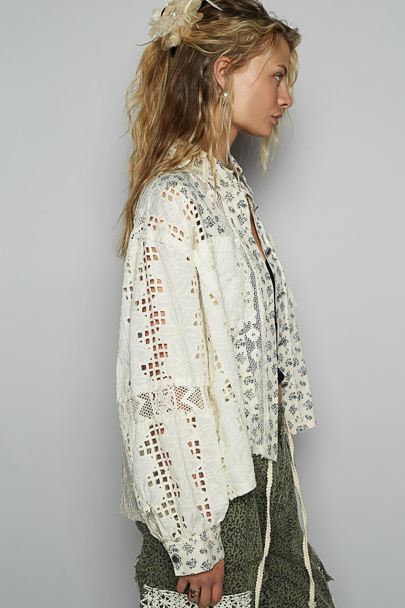 Cambria Crochet Balloon Sleeve Shirt