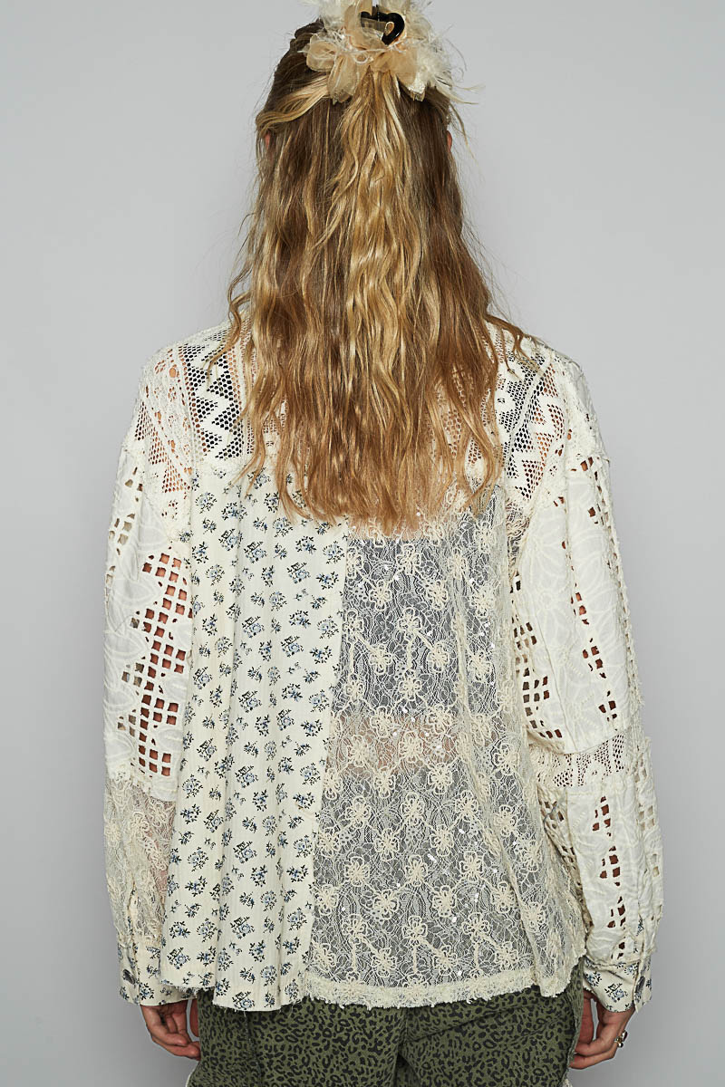 Cambria Crochet Balloon Sleeve Shirt