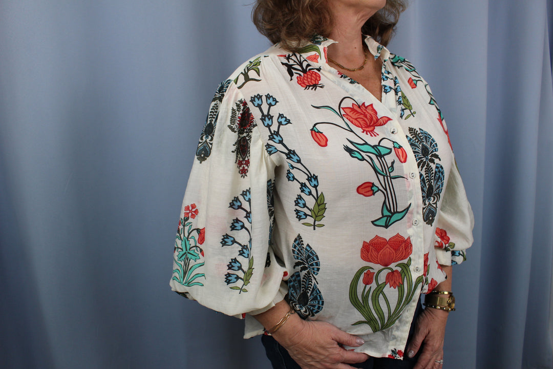 Printed Button Down Top