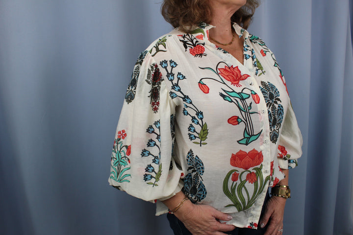 Printed Button Down Top