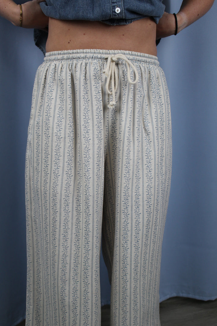 Gentle Breeze Floral Stripe Wide Leg Pant