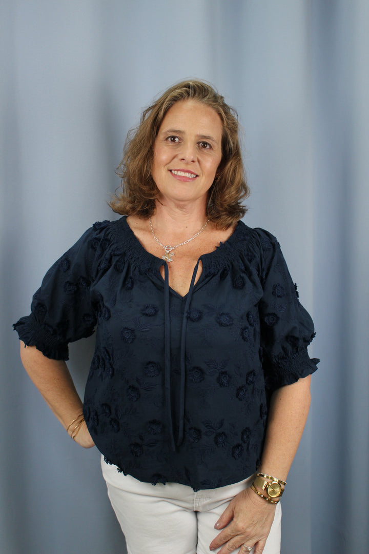 Embroidered Floral Off The Shoulder Blouse
