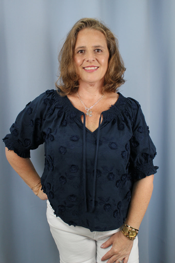 Embroidered Floral Off The Shoulder Blouse
