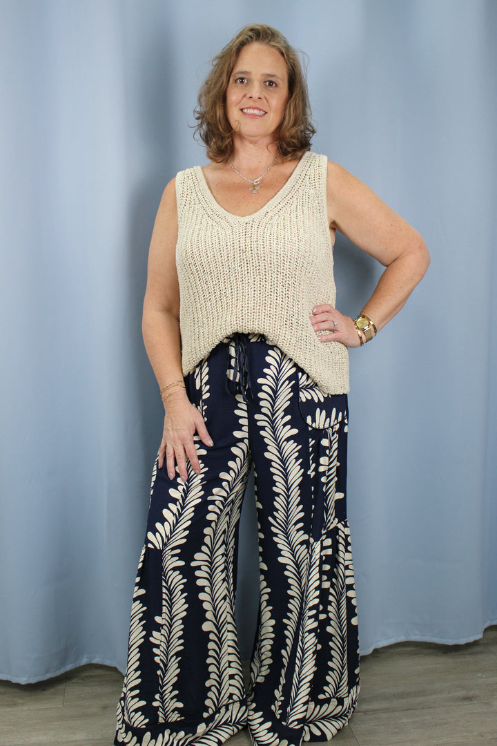 Skies are Blue V neck Knit Top