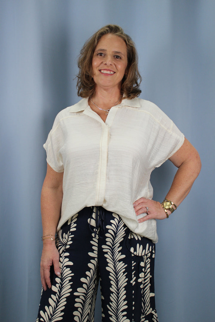 Lightweight Button Down Shirt- White