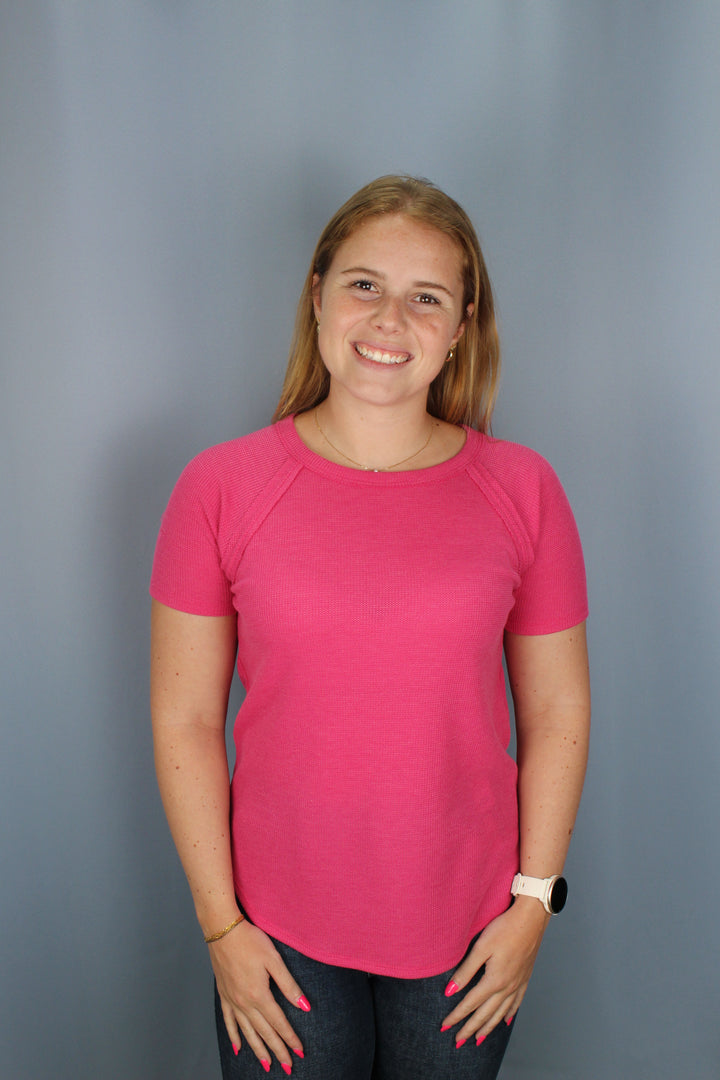 Baby Waffle Knit - Hot Pink
