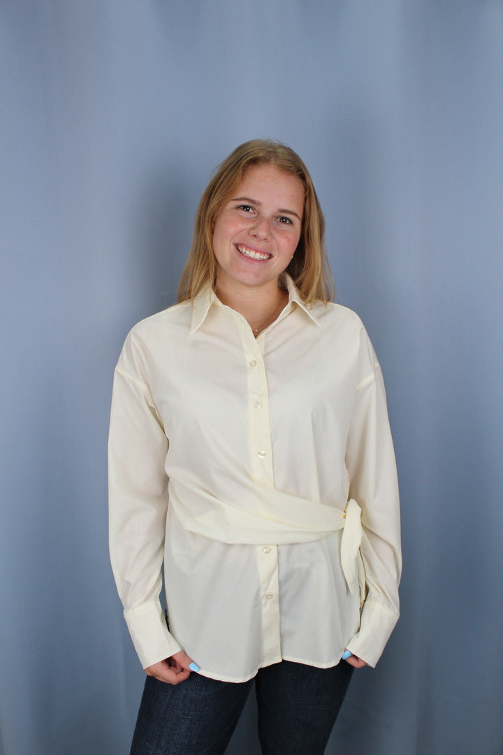Cream Long Sleeve Blouse