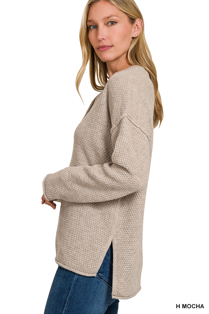 4 Button Henley Sweater beige