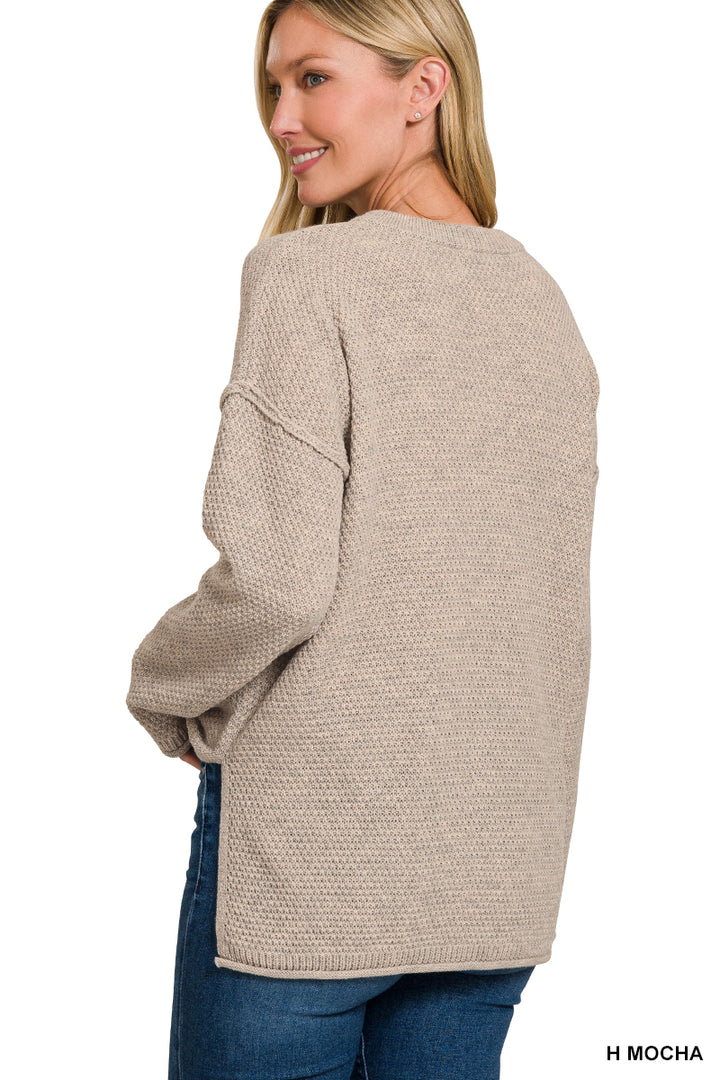 4 Button Henley Sweater beige