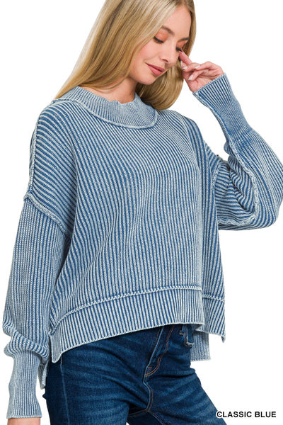 Washed Oversized Sweater blue 