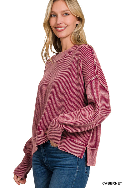 Washed Oversized Sweater red