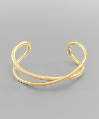 Crossing Metal Cuff Bracelet Gold