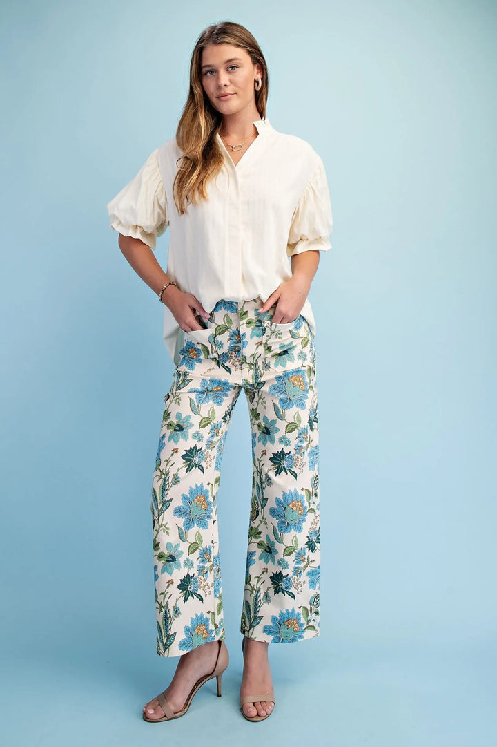 Floral Ankle Cropped Pant