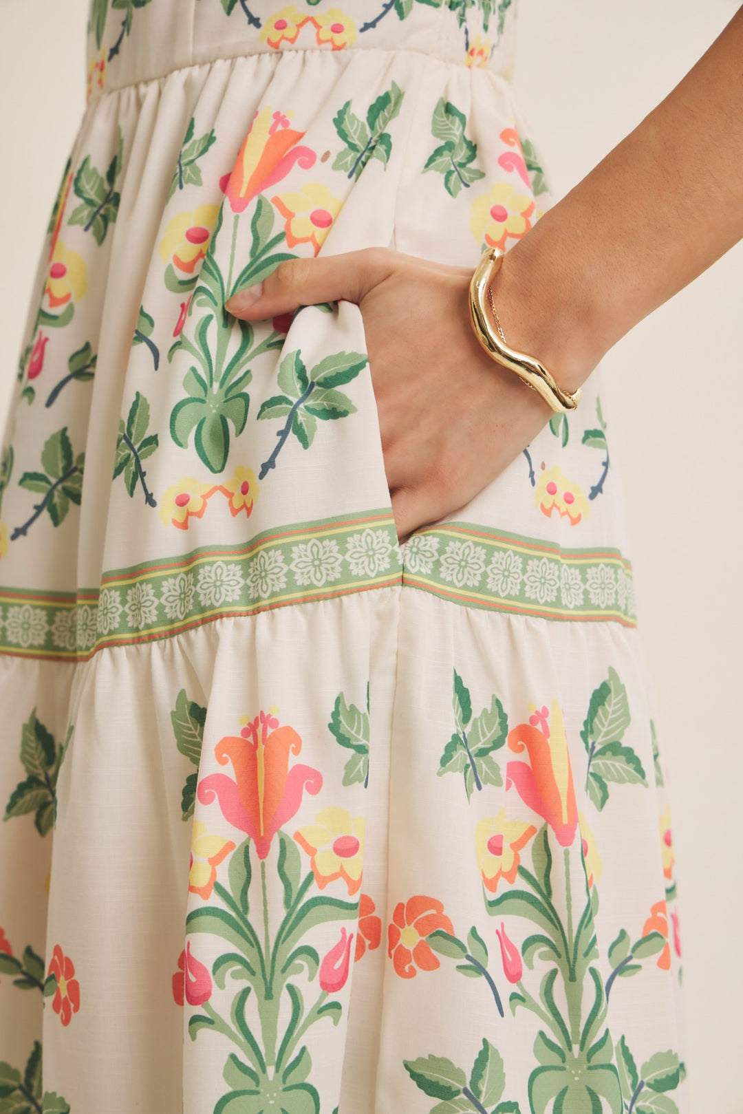 Softly Romantic Exclusive Print Smocked Midi Dress