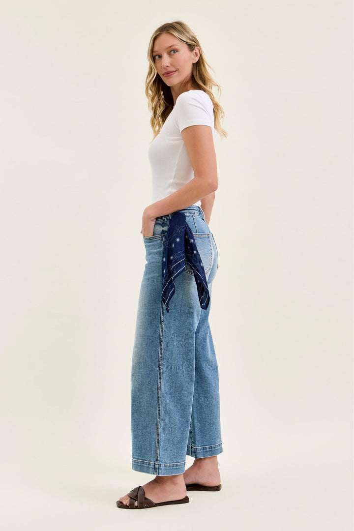 Judy Blue Ankle Wide “Karleigh” w/ Back Darts and Bandana