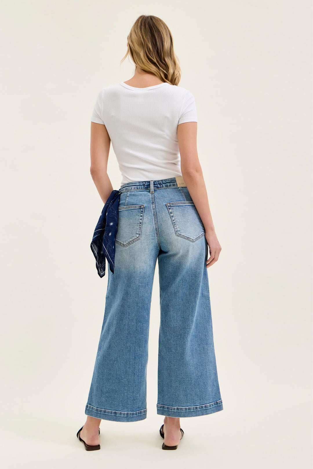 Judy Blue Ankle Wide “Karleigh” w/ Back Darts and Bandana