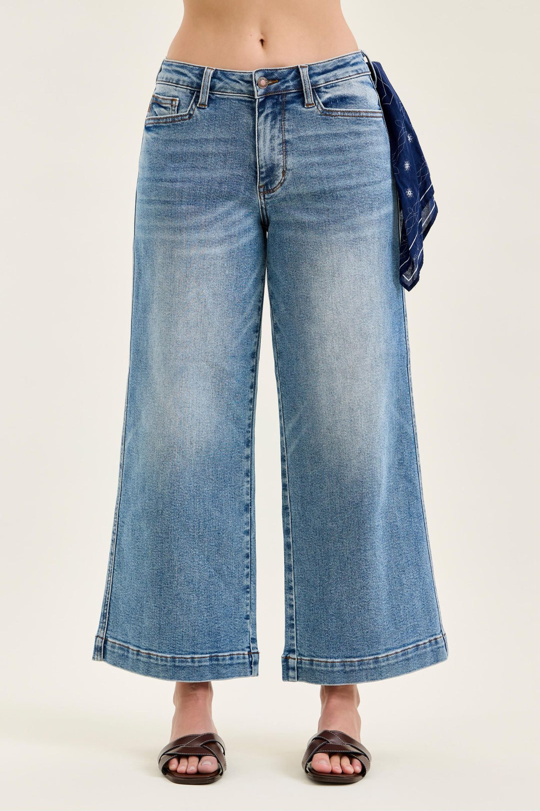 Judy Blue Ankle Wide “Karleigh” w/ Back Darts and Bandana