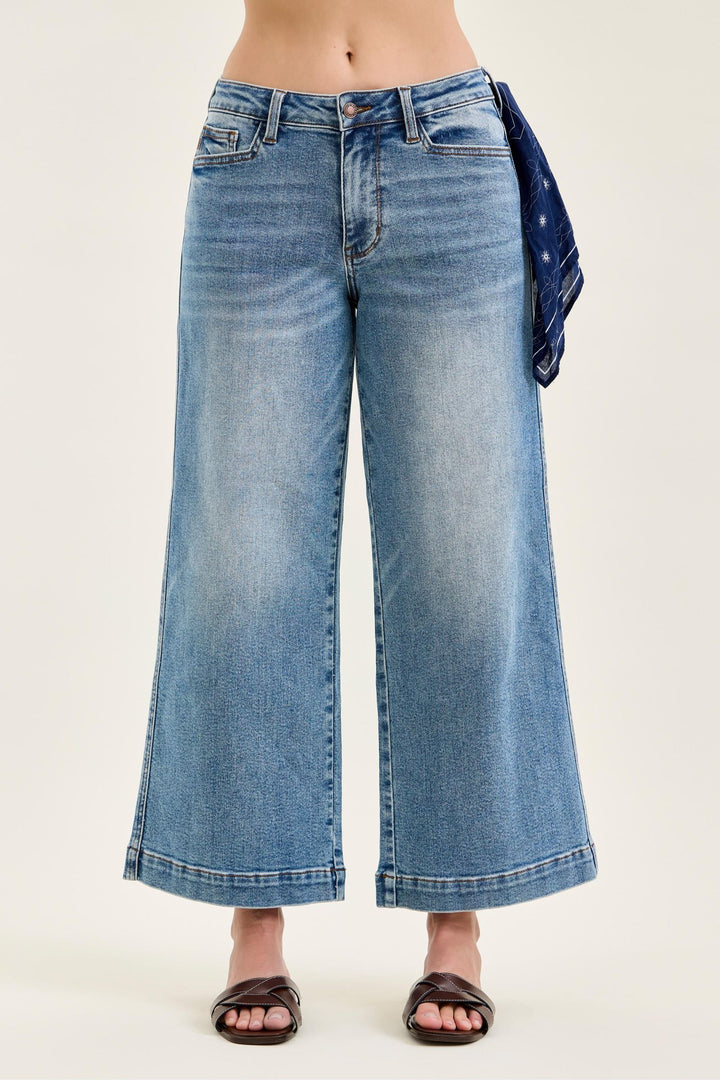 Judy Blue Ankle Wide “Karleigh” w/ Back Darts and Bandana