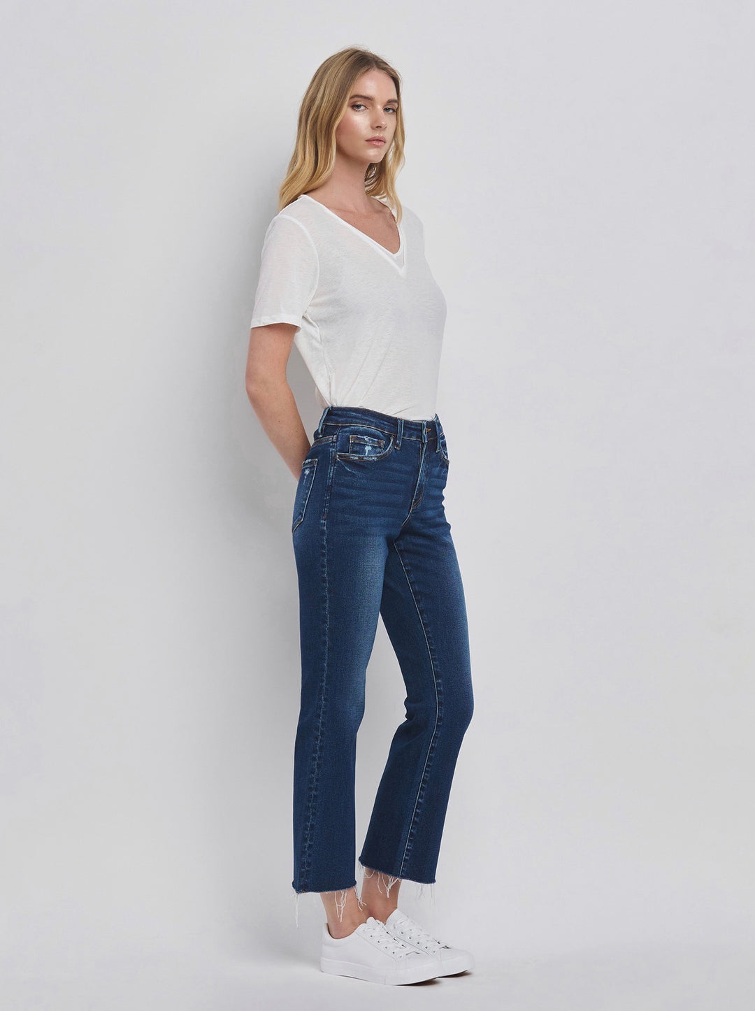 Lovervet High Rise Mini Ankle Bootcut Jean