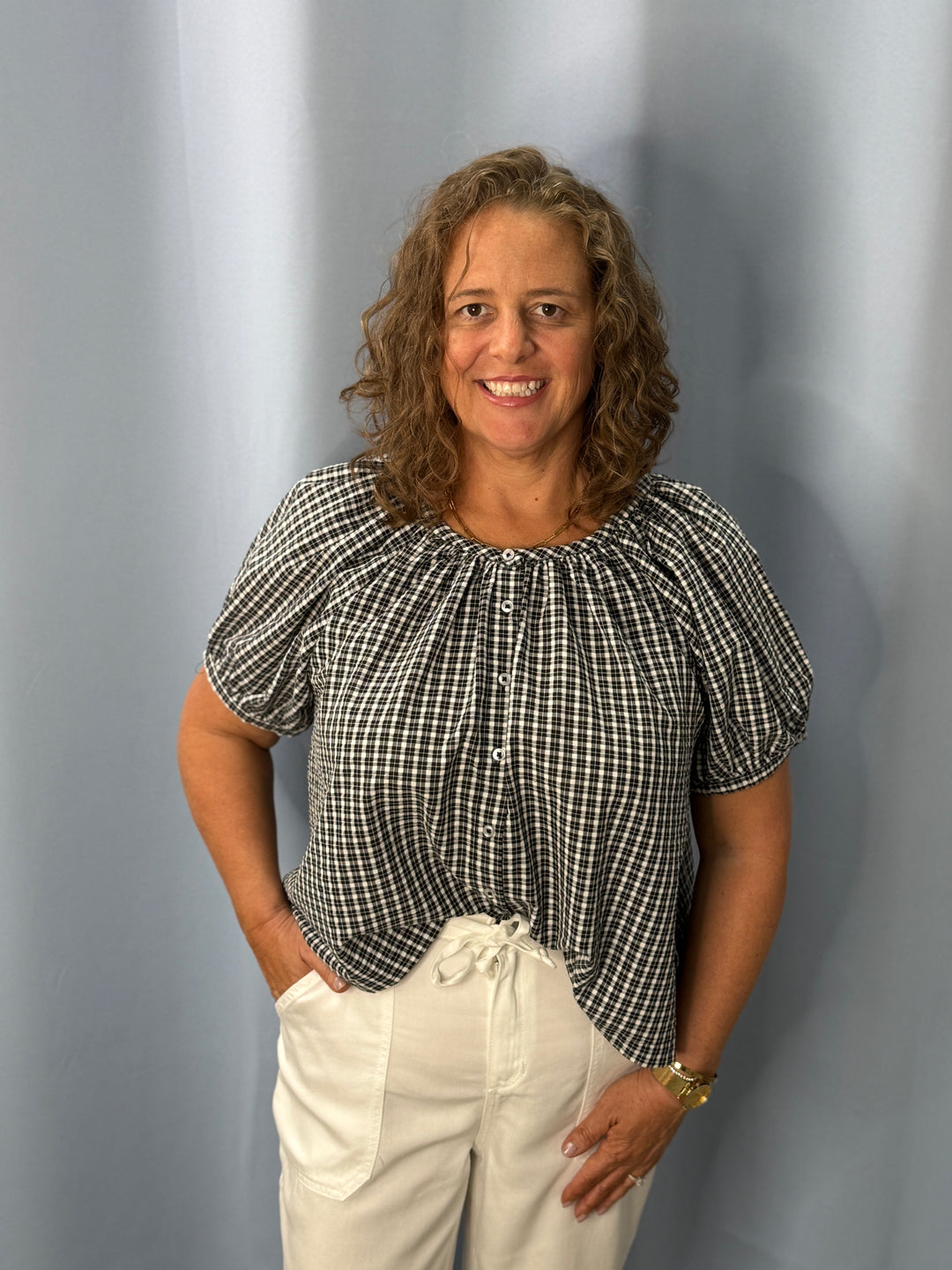 Carolina Pucker Short Sleeve Top