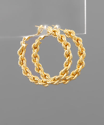 30mm Textured Chain Hoops