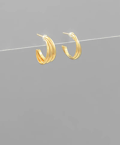 3 Wire Hypoallergenic Metal Open Hoops