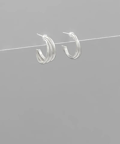 3 Wire Hypoallergenic Metal Open Hoops