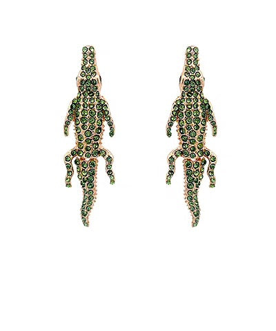 Crystal Crocodile Dangle Earrings