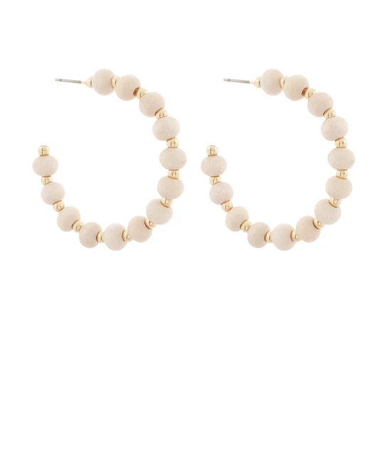 40mm Wood Ball Bead Hoops