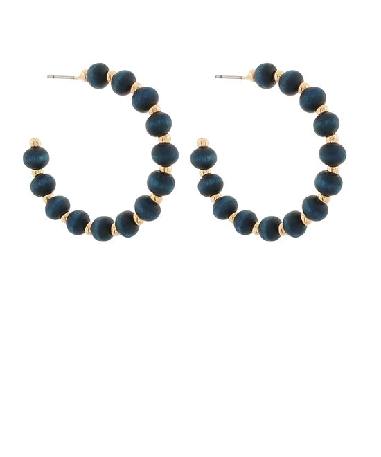 40mm Wood Ball Bead Hoops