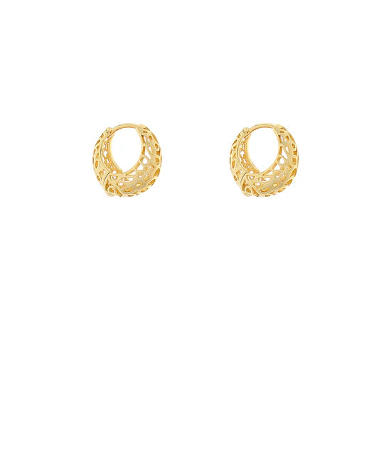 Graduated Mesh Huggie Hoops