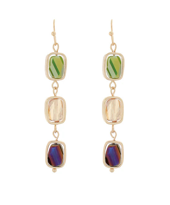Linear Square Bead Earrings