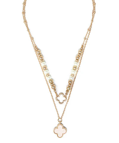 2 Layer Clover Pendant Necklace