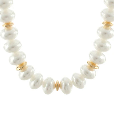Wide Big Pearl Station Necklace