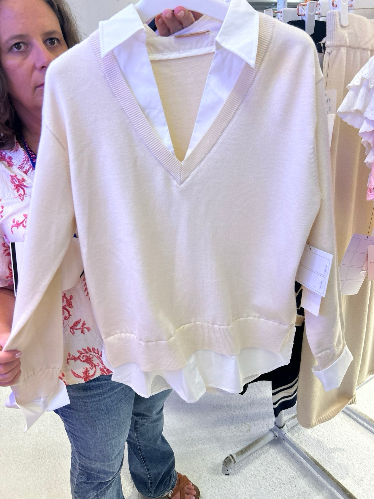 SKIES ARE BLUE SWEATER BUTTON DOWN