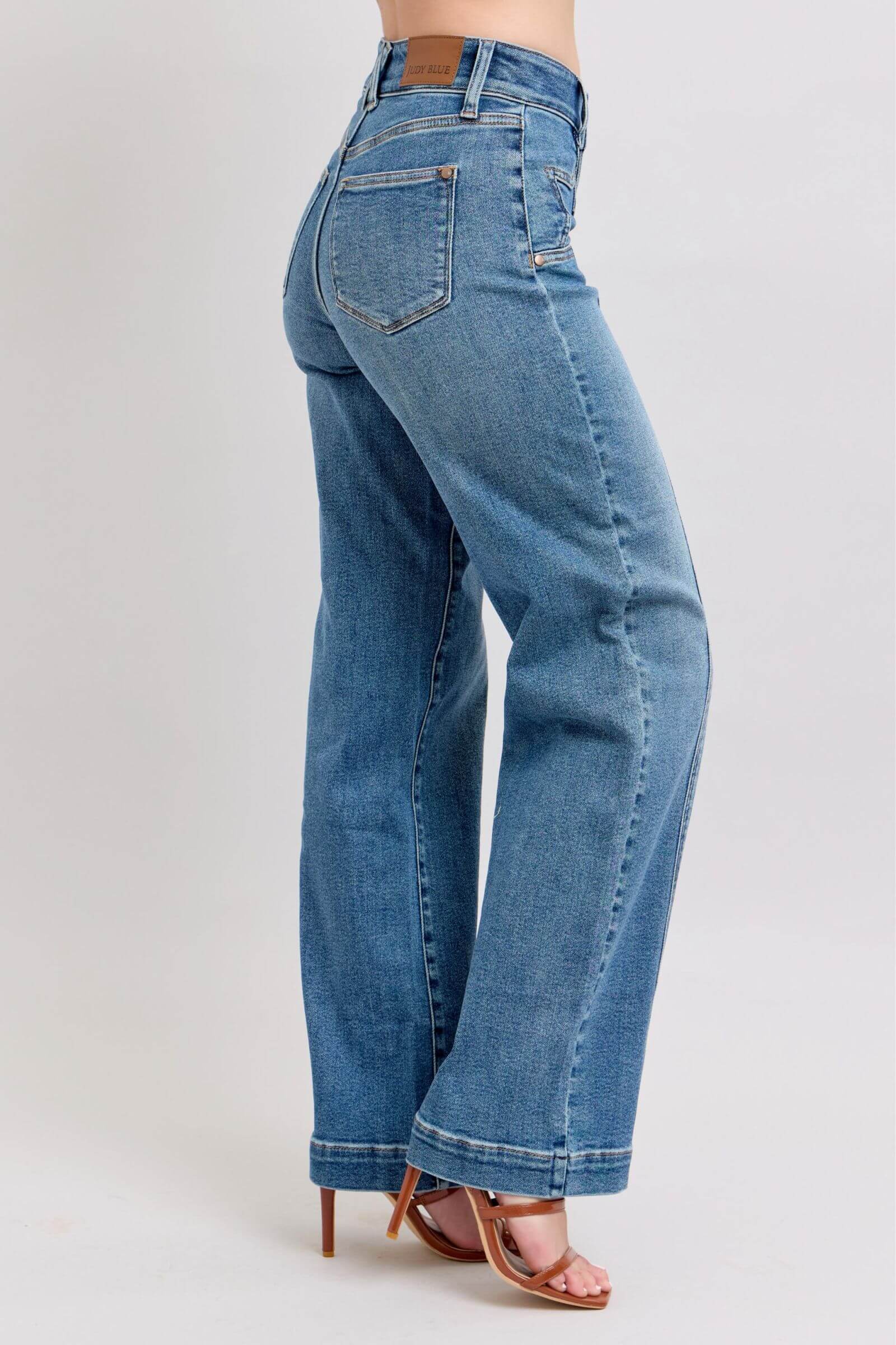 Judy Blue High Waist Wide Leg With Star Detail