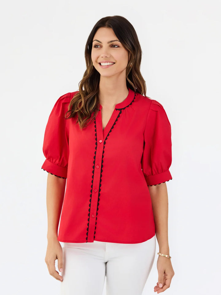 Mary Square Elaine Top Red