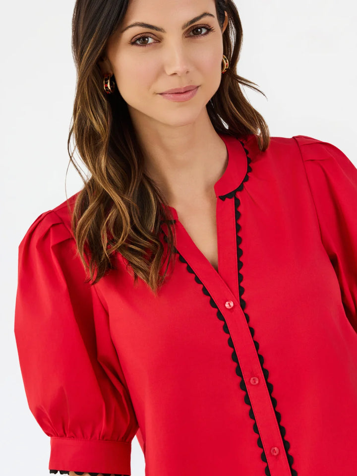 Mary Square Elaine Top Red